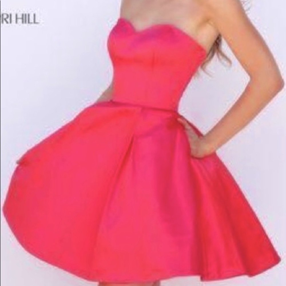 Hot pink Sherri Hill strapless dress